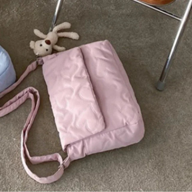 Women Sweet Y2k Aesthetic Grunge Crossbody Bag Japanese Chic High-capacity Shoulder Handbags Vintag Solid Simple Messenger Bags