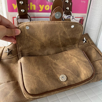 Cool Women Shoulder Bags Y2K Bag Luxury Leather Crossbody Bag Solid Color Messenger Bag Purse Hobos Handbags bolsa