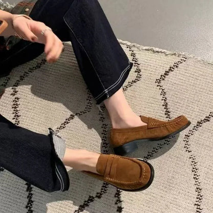 NEW Female Shoes Women Fashion Mary Janes Round Toe Flats Loafers Oxfords Platform Casual Buckle Ladies Heels Black