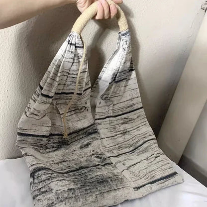 College Student Casual Canvas Shoulder Underarm Bag Vintage Korean Women Top-Handle Bags Simple Y2k Grunge Handbag High-capacity