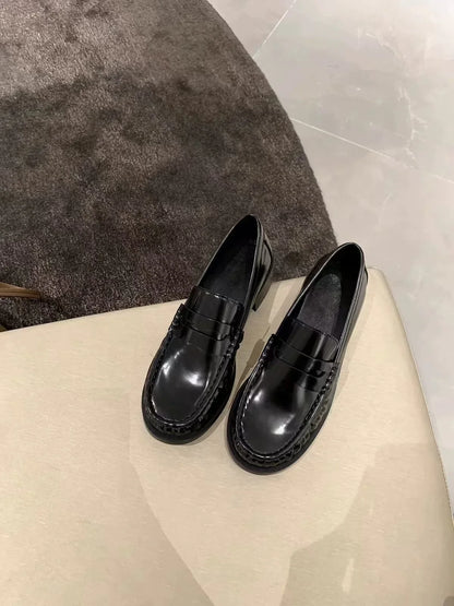 NEW Female Shoes Women Fashion Mary Janes Round Toe Flats Loafers Oxfords Platform Casual Buckle Ladies Heels Black