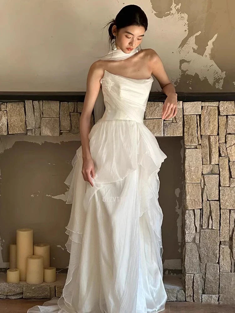 Mint Party Evening Dress Women Strapless Mermaid Pleat Formal Occasion Dress Elegant Shiny Backless Prom Gown Customized