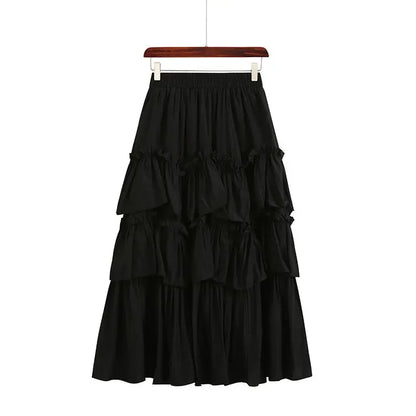 Korean Fashion Skirts for Women Vintage Streetwear French Style Skirts Midi Versatile Sweet 2024 New Spring Summer Skirts
