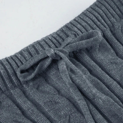 Casual Slim Twists Knitted Trumpet Skirt Basic Solid Mid-Waisted Maxi Skirts Women Autumn Winter Elegant Fashion