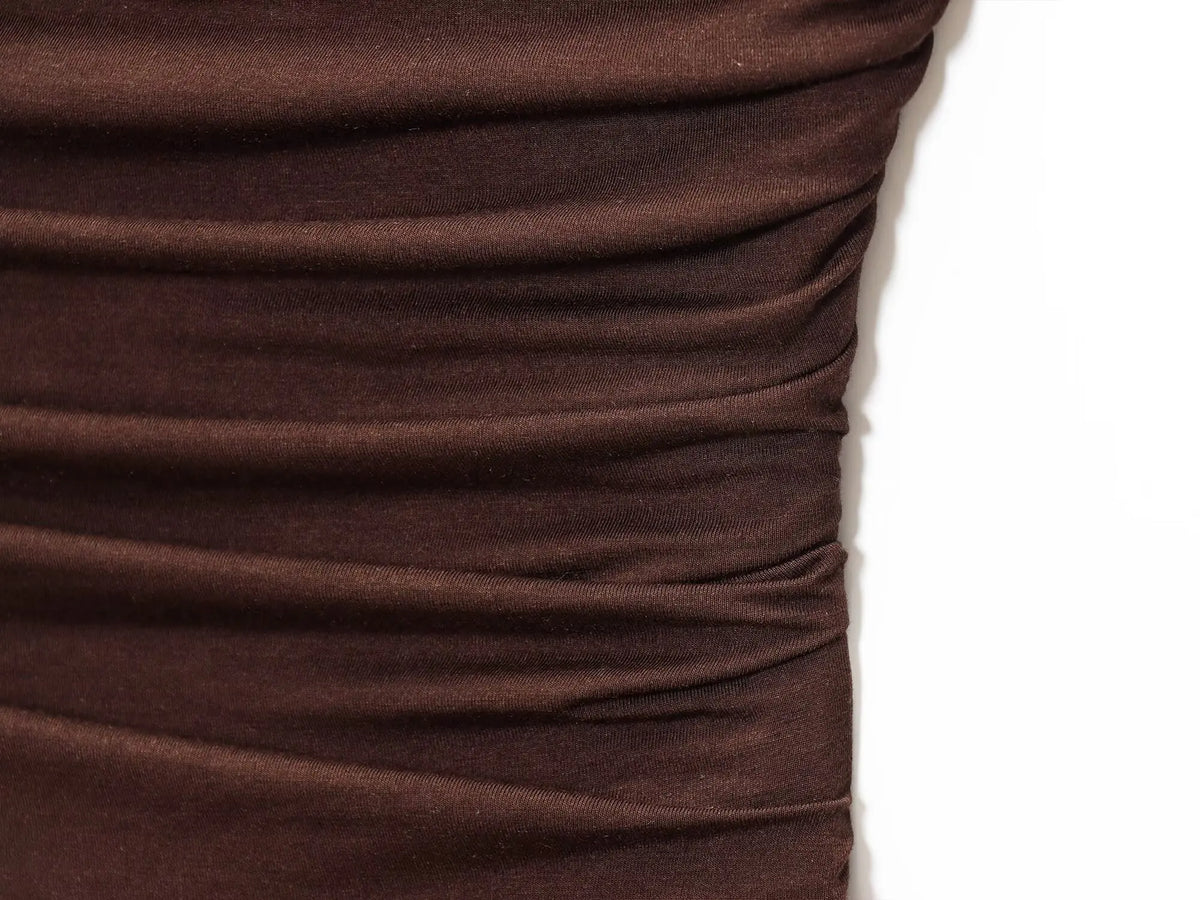 2025 traf women's new dress elegant sexy off-shoulder fashion pleats details slimming strapless dress