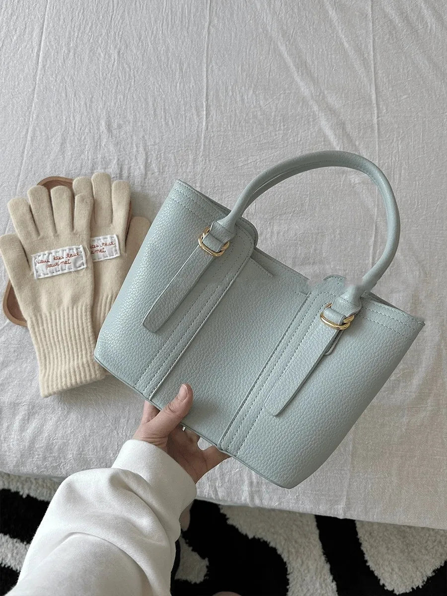 Mint Green Simple Large Capacity Shoulder Bag Women 2025 New Spring Summer Tote Bag Ladies Versatile Fashionable Handbag
