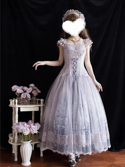 A gorgeous and cute birthday coming-of-age gift daily elegant dress with purple petals