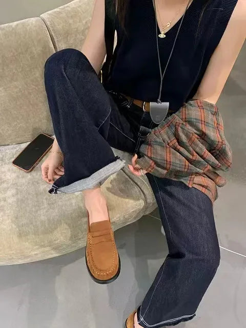 NEW Female Shoes Women Fashion Mary Janes Round Toe Flats Loafers Oxfords Platform Casual Buckle Ladies Heels Black