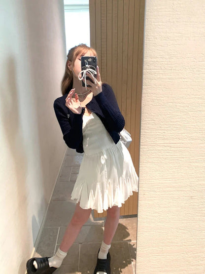 Coquette Mini White Skirts for Women Irregular Kawaii Pleated Skirt High Wasit A-line Lolita Style Fairycore Aesthetics