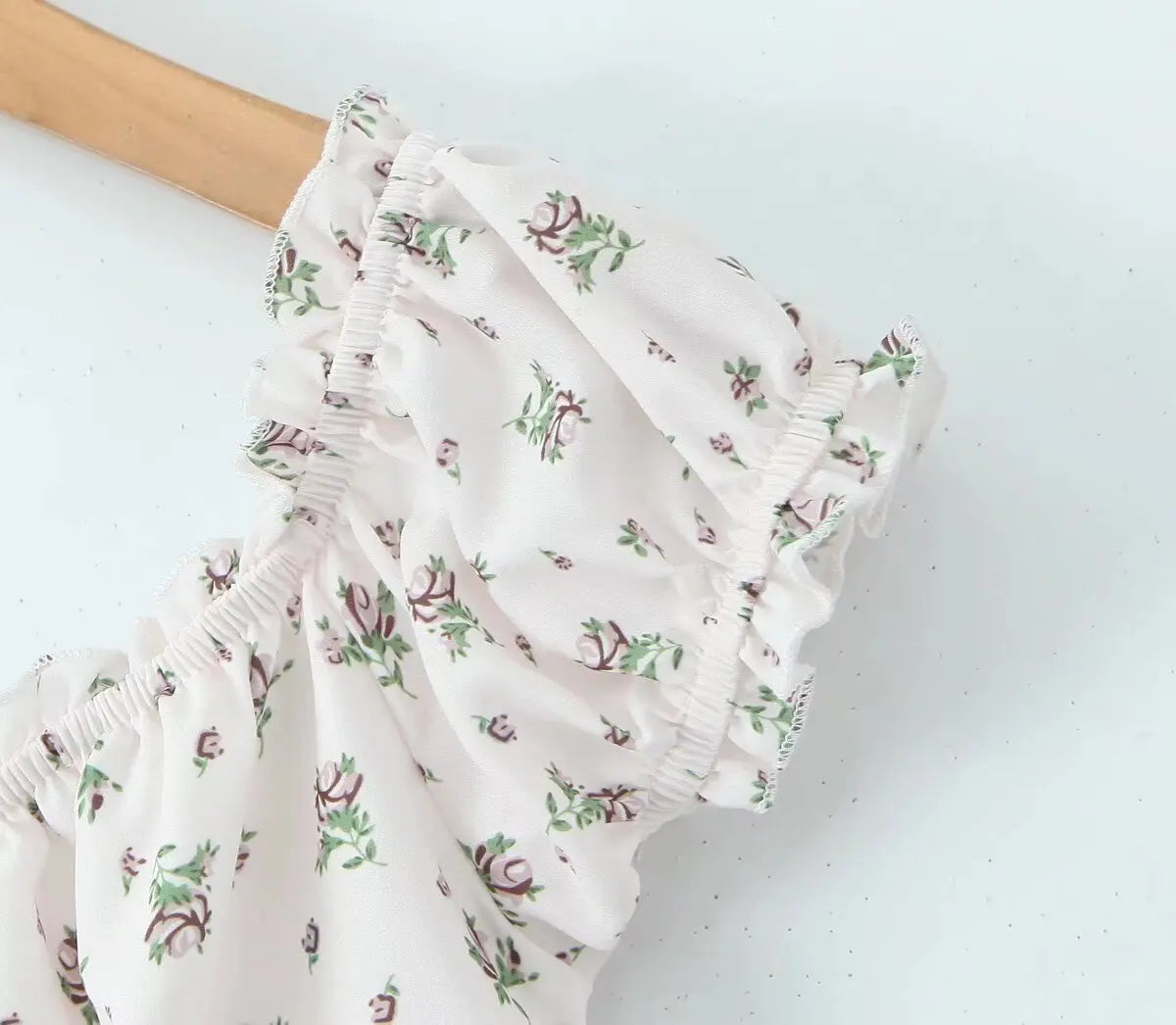 Holiday Summer Dresses 2025 Women French Style Floral Print Dress Vintage Short Sleeve V Neck A-line Mini Robe Sundress