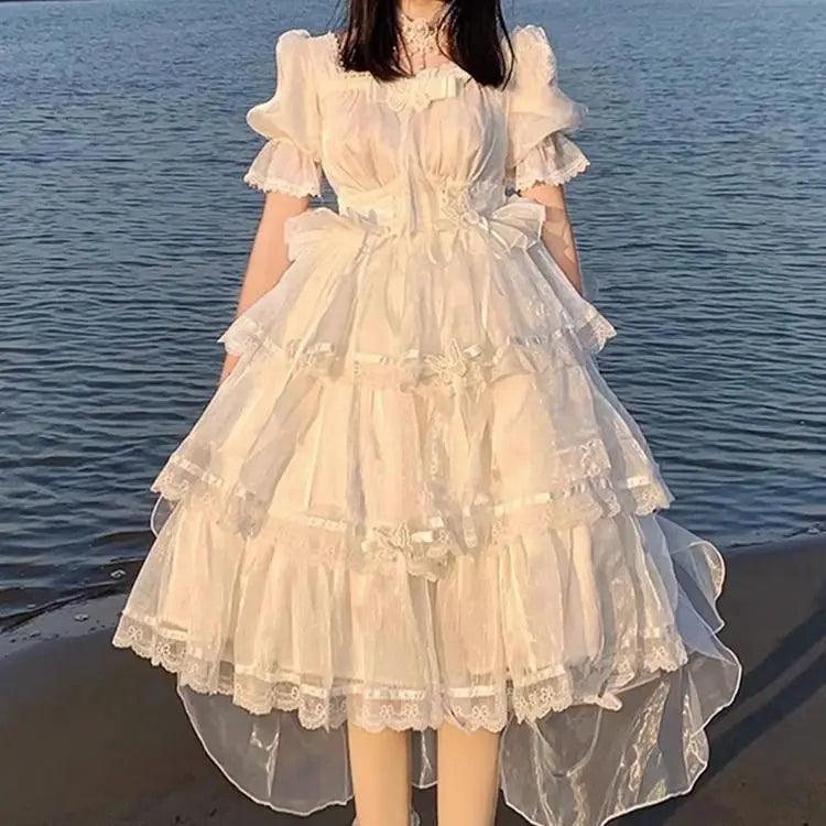 Generate Color Flower Wedding Dress Lolita Sweet Elegant Birthday