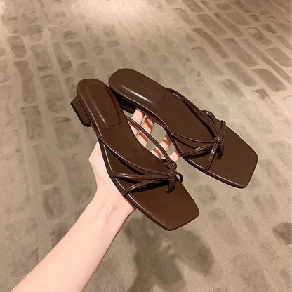 Summer Flip Flop Slippers Fashion Women's Narrow Band Flat Shoes Ladies Casual Outdoor Beach Slides Slippers Women Sandals