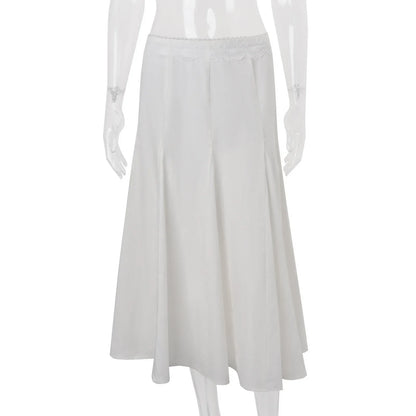Summer New Hot Selling Fashionable Temperament Elegant Slim Fit Versatile Loose Solid Color Skirt