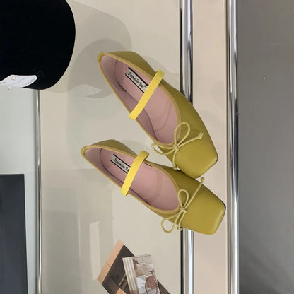Summer Shoes Ladies Low Heels Round Toe Soft Shallow Mouth Casual Female Sneakers Bow-Knot 2025 Comfortable Butterfly New Flower