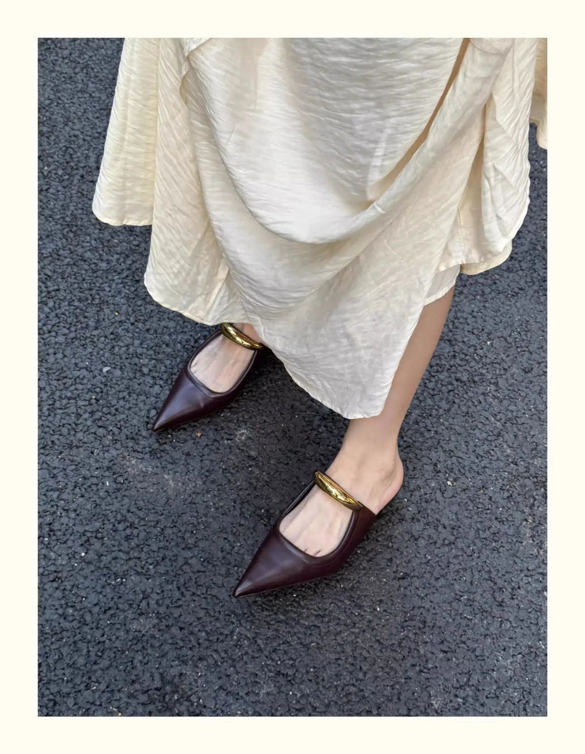 Brand New for Dropship Slip On Pointy Toe Mules Sandals Elegant Mid Heels Comfort Walking Summer Slides Mules Shoes