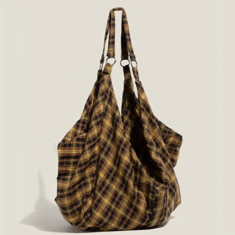 Large capacity women bag tote bag new plaid shoulder bag single shoulder bag crossbody bag