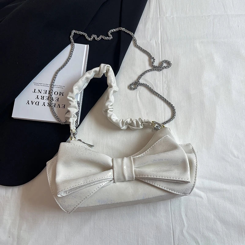 Bow Totes Hobos Shoulder Crossbody Bag for Women Casual Handbag and Purses 2024 New Trendy Design Messenger Bags