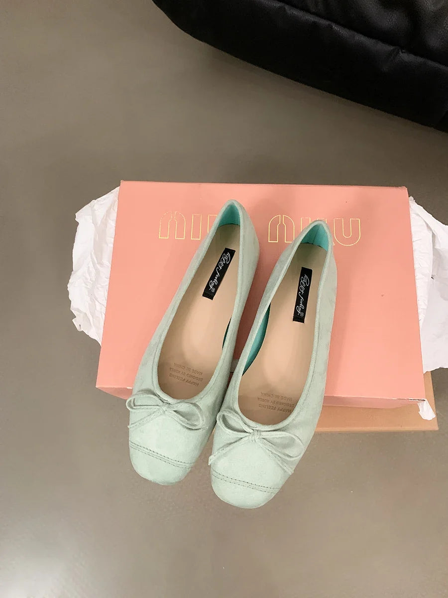 Women Shoes Brand Designer Mary Janes Shoes Summer Butterfly Knot Japanned Slip On Flats Vintage Narrow Band Dress