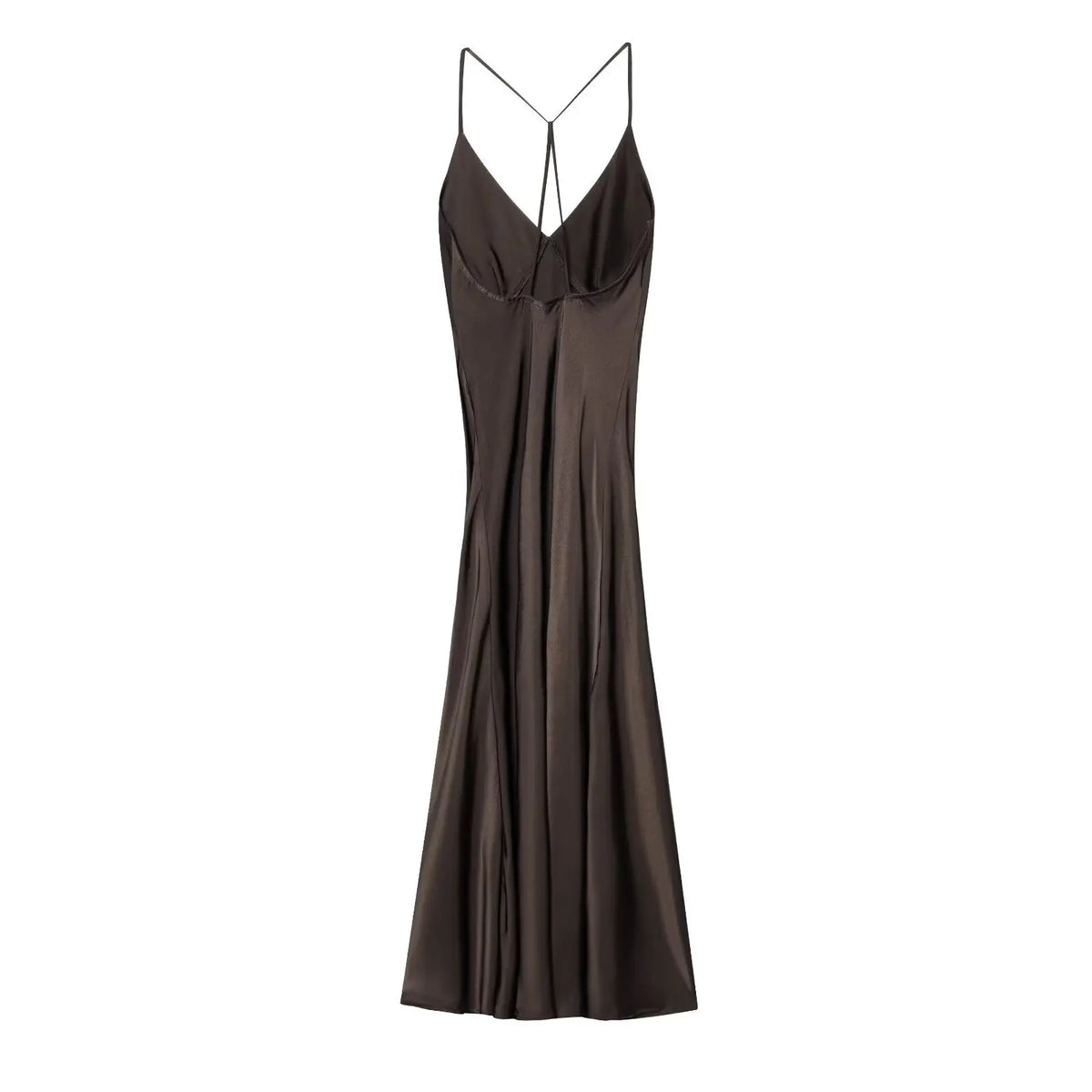 Women's Sexy Dyed Maxi Dress Spaghetti Strap Backless Slim Maxi Dress New Fashion Charming Pajamas Long Slim Dress