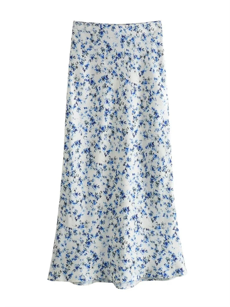 New Summer Women's Fashion and Personalized Design Sense, Small and Versatile Printed High Waist Slim Fit Skirt