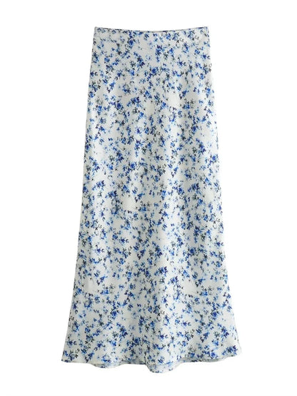 New Summer Women's Fashion and Personalized Design Sense, Small and Versatile Printed High Waist Slim Fit Skirt