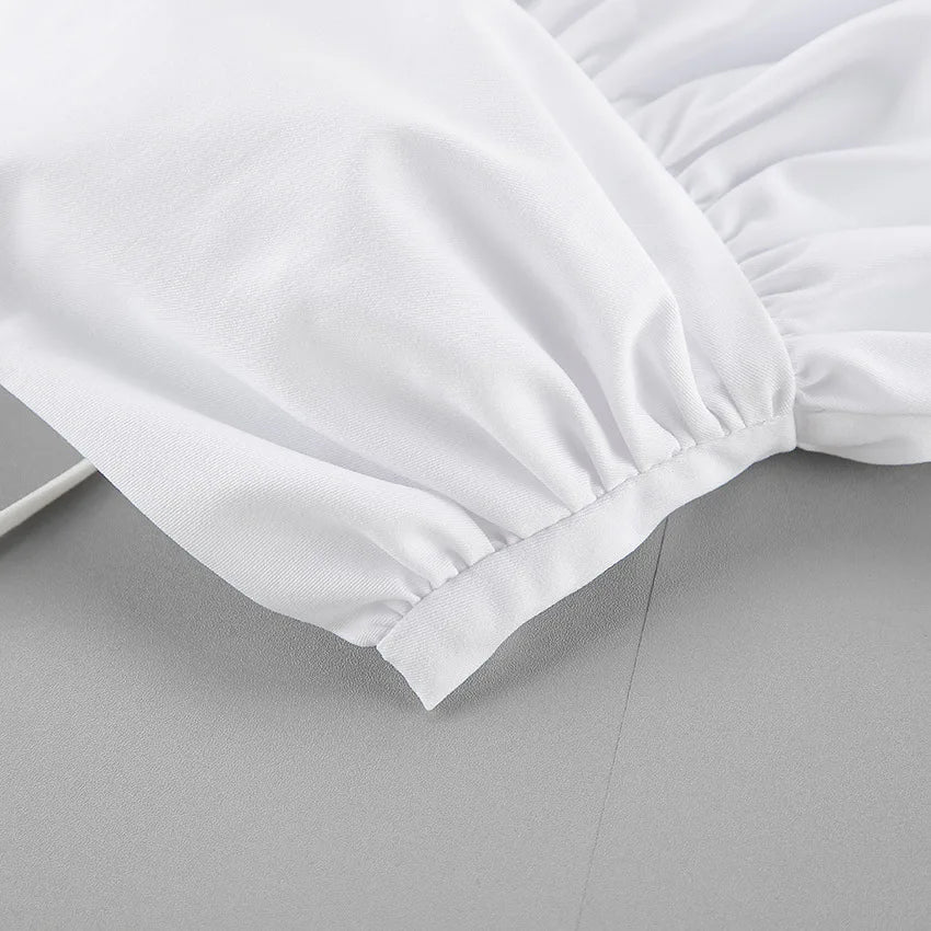 Spring and summer casual white versatile sexy suspender V-neck fashionable dress slim commuting short skirt for women