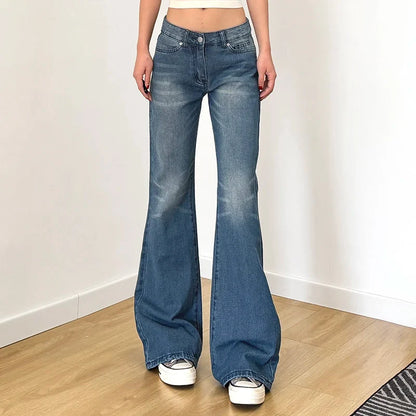 Y2K Blue Straight Jeans Korean Fashion Street Style Denim Pants Basic Casual Harajuku Slim Fit Trousers Spring Outfit