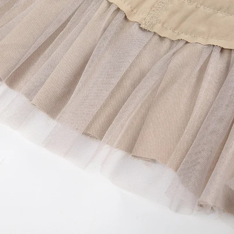 Rhinestone Belts Sexy Y2K Irregular Layered Mesh Cargo Skirts for Womens Summer Fashion High Waist Micro Mini Skirt Female