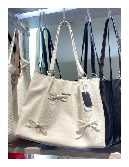 New Bow Women's Shoulder Bag Large Capacity Commuter Fashion Casual Handheld Bags