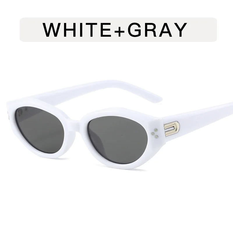 Fashion Oval Frame Sunglasses Personality Catwalk Small Frame Sunglasses Glasses Men's/Women's Universal UV400 Eyewear