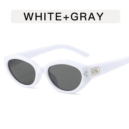 Fashion Oval Frame Sunglasses Personality Catwalk Small Frame Sunglasses Glasses Men's/Women's Universal UV400 Eyewear