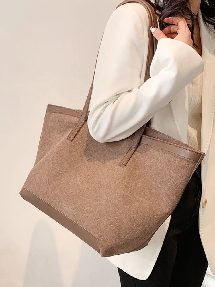 Large-capacity Bags Women Summer New Trendy Canvas One-shoulder Large Bag Casual All-match Portable Bag Fanny Pack