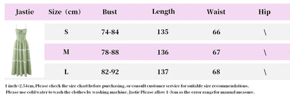 Holiday Style Summer Women's Dress Lace Splicing Sweet Lace Waist Back Green Plaid Dresses Elegant Fashion Long Dress