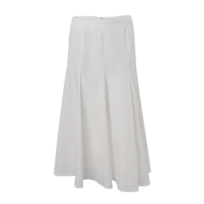 Summer New Hot Selling Fashionable Temperament Elegant Slim Fit Versatile Loose Solid Color Skirt