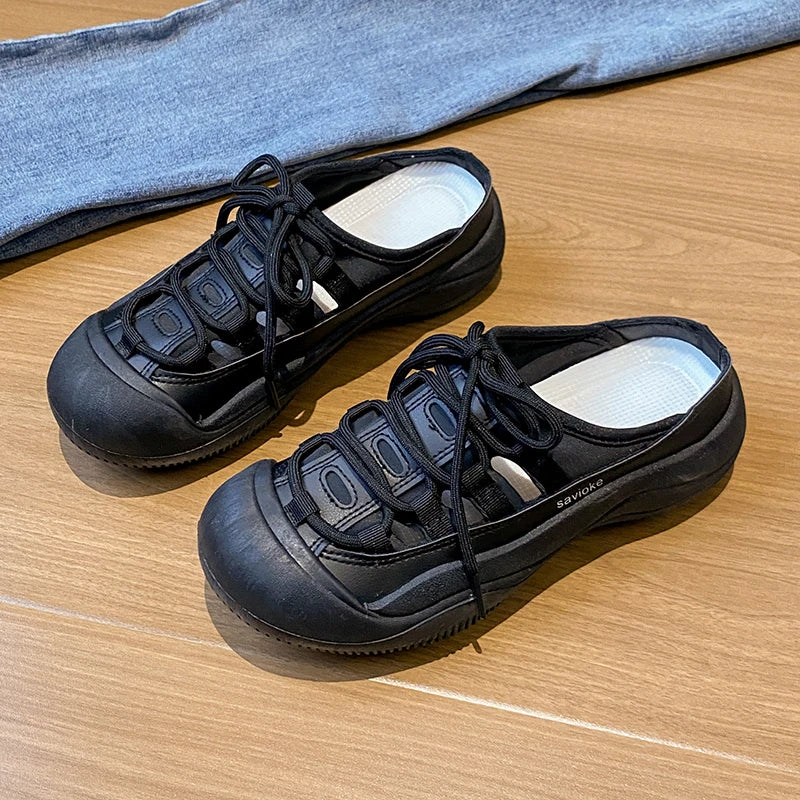 Women's Casual Summer Clog House Backless Shoes Comfort Slip On Walking Mule Hollow Out Slides Fashion Sneakers