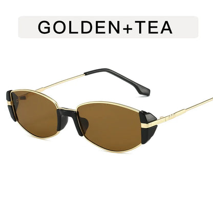 Trendy Small Square Women's Sunglasses Metal Frame Sun Glasses Vintage Shades UV400 Eyewear Narrow Eyeglasses Driver Goggle
