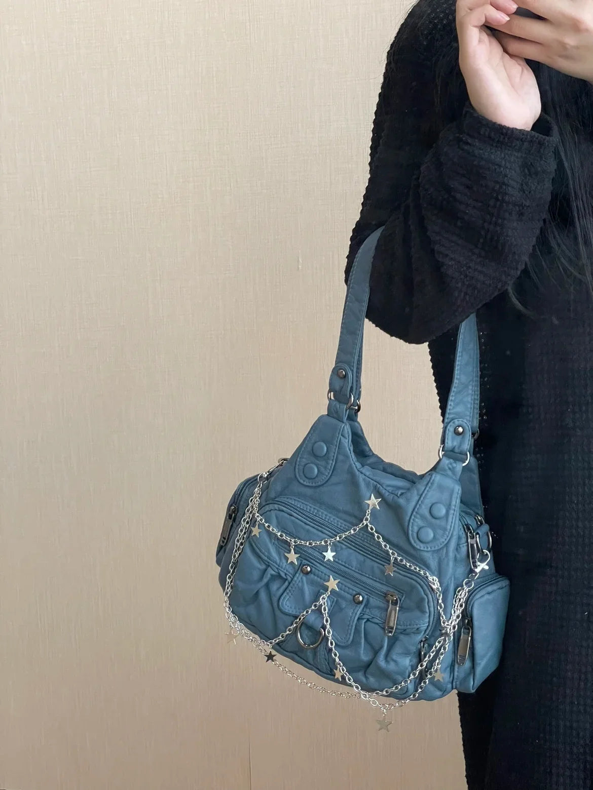 Cool Women Shoulder Bags Y2K Bag Luxury Leather Crossbody Bag Solid Color Messenger Bag Purse Hobos Handbags bolsa