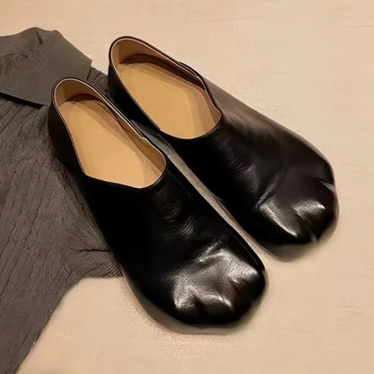 New Style Cat Claws Leather Flats Solid Slip On Leisure Dress Shoes Lovely Girls Fashion Concise Comfy Niche Design Shoes
