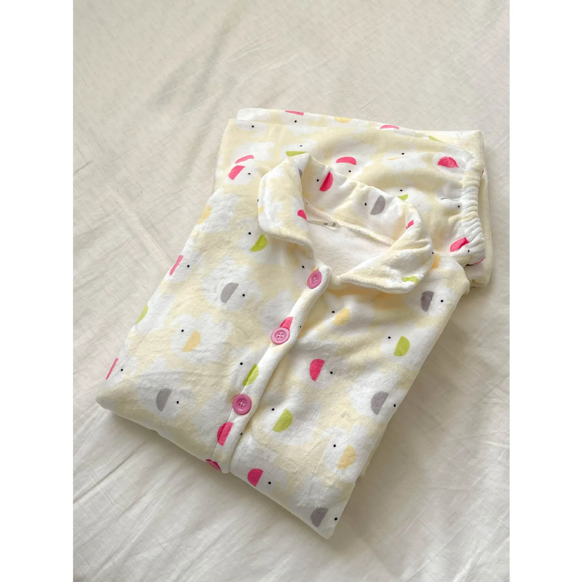 Cute Coral Fleece Long-Sleeve Womens Pants Set Winter 2026 Casual Home Wear Thick Fleece Lined Can Be Worn Outerwear Pajamas Set