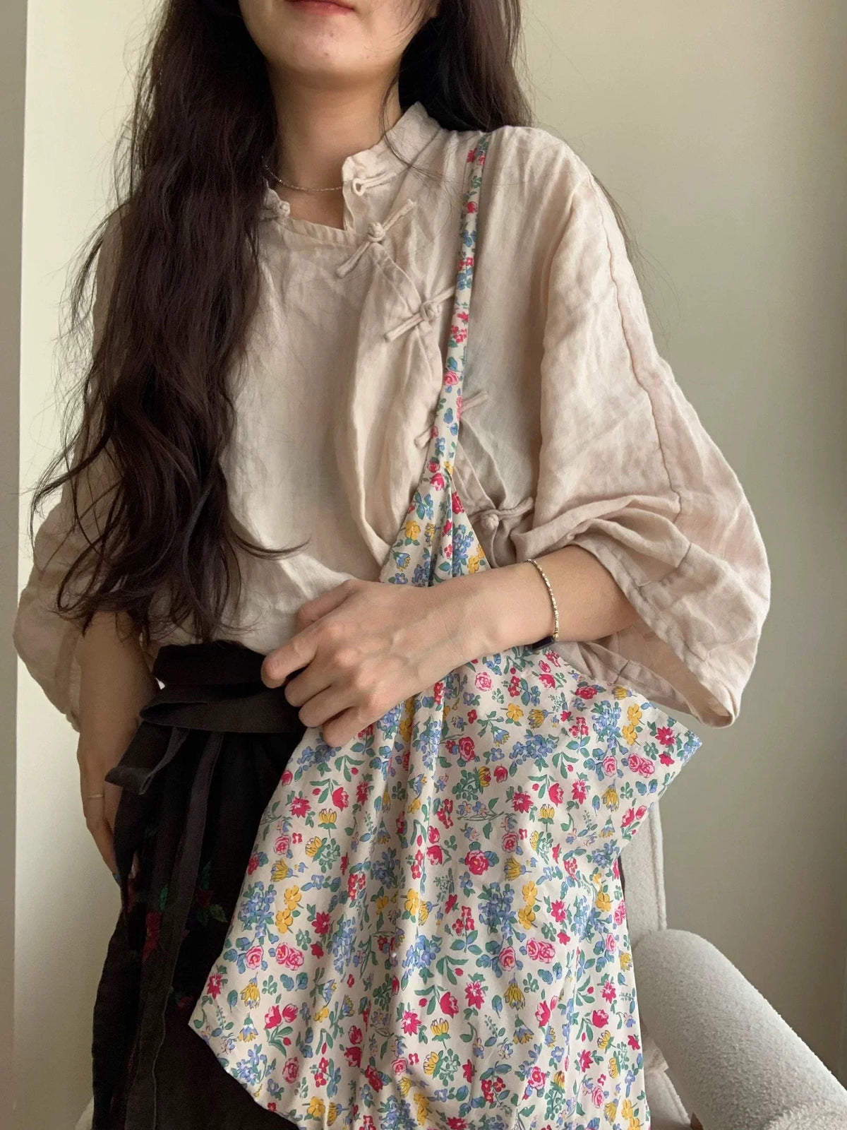 Niche Floral Single Shoulder Crossbody Women's Bag