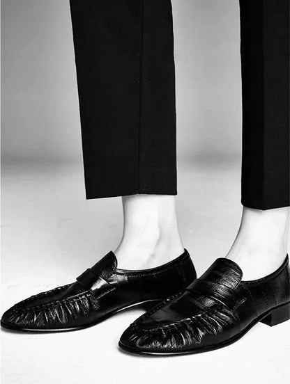 Retro Brown Soft Leather Brand Flats Women Fashion Pleated Design Loafers Comfort Outdoor Commuting Office Shoe Zapatos De Mujer