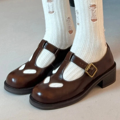 Women's genuine leather hollow-out t-strap flats oxfords British style high quality soft comfortable female moccasins shoes sale