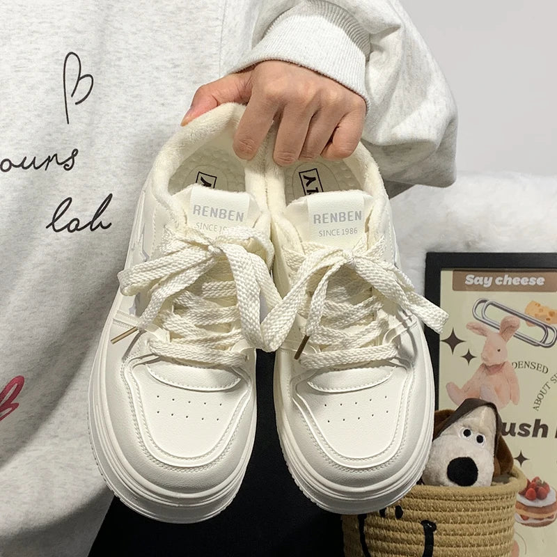 All-Match Women's Shoes Platform Clogs Small New Winter Shoes Woman All-Match Clogs Platform New Creepers Winter