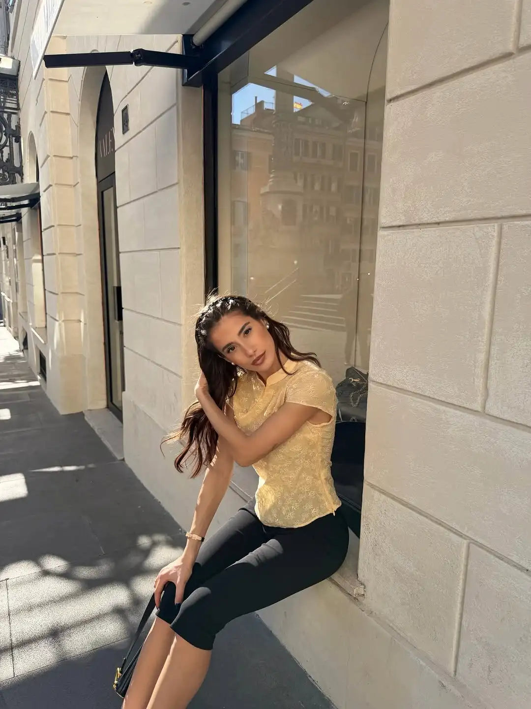 Short Sleeve New Chinese Style Embroidered Top Women Yellow Mandarin Collar Slim Fit Tops Spring Elegant Casual Blouse