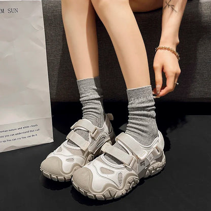 Summer Fashion Women's Platform Sneakers Breathable Mesh Hollow Female Sports Sandals Anti Slip Comfortable Sports Shoes