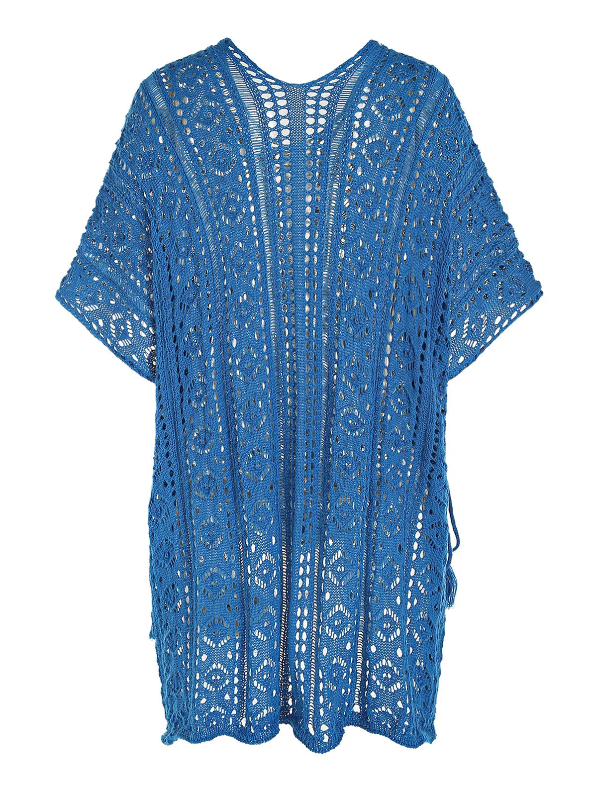 Crochet Knit Tie Side Cover Up Beach Top