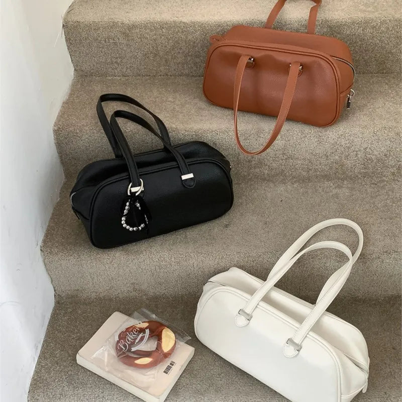 Soft PU Leather Shoulder Bags Women New Winter Fashion Retro Large Capacity Underarm Bag Trend Simple Tote Bag Handbags