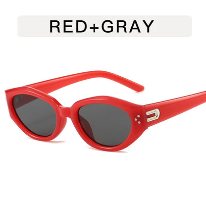 Fashion Oval Frame Sunglasses Personality Catwalk Small Frame Sunglasses Glasses Men's/Women's Universal UV400 Eyewear
