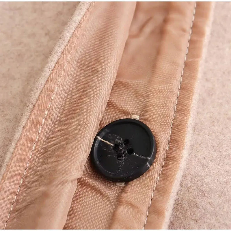 Winter Pocket Female Outwear Slim Patchwork Elegant Commute Fashion Clothes Solid Long Sleeve For Women Cropped Top Coat