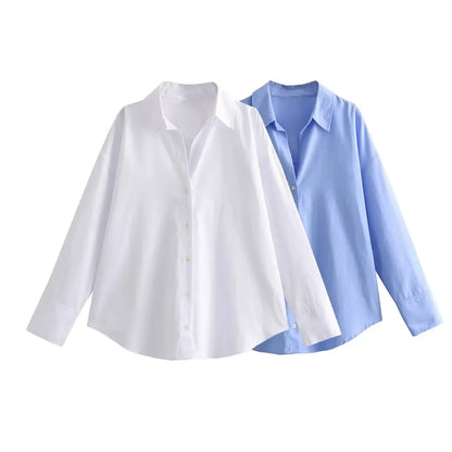 Oversized Fashion Shirt Blouse Women Summer Autumn Long Sleeve Loose Casual Shirts Tops Office Lady Streetwear Outfits